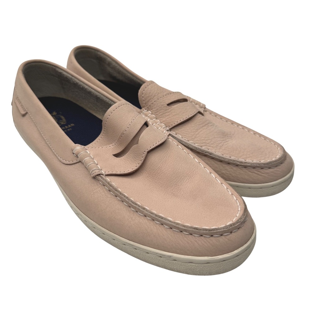 Cole Haan Pinch Maine Classic Penny Loafers nude pink Leather Mens 10.5